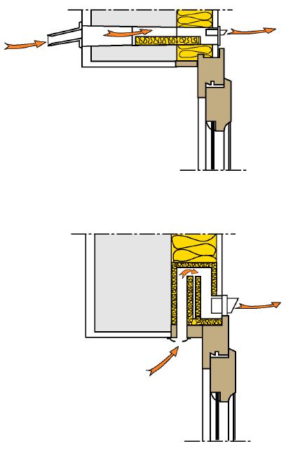 Exemples d’entrées d’air placées dans l’épaisseur de la maçonnerie ou du doublage