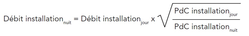 Formule de calcul du surdébit la nuit