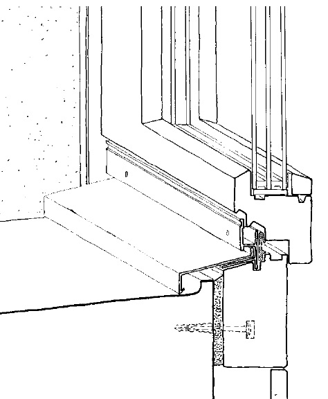 Coupe de détail sur fenêtre