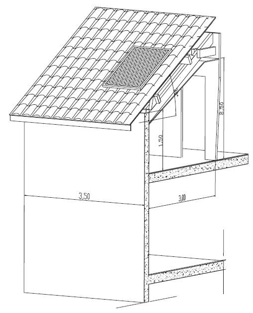 Dessin de la configuration géométrique combles « mixtes »