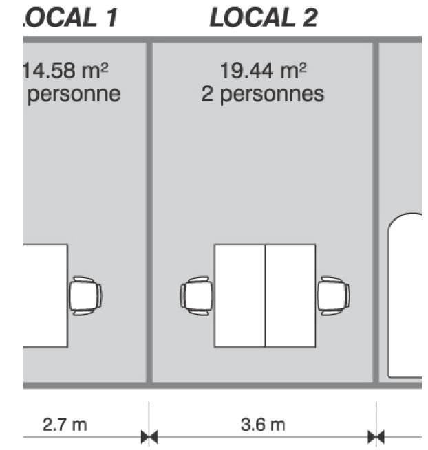 Exemple de calcul d'une surface vitrée d'un local, en fonction du FLJ