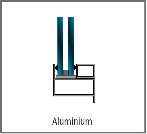 Feuillure légère conductrice en aluminium avec ou sans rupture thermique sans aucun contact avec le gros oeuvre ou une charpente métallique lourde