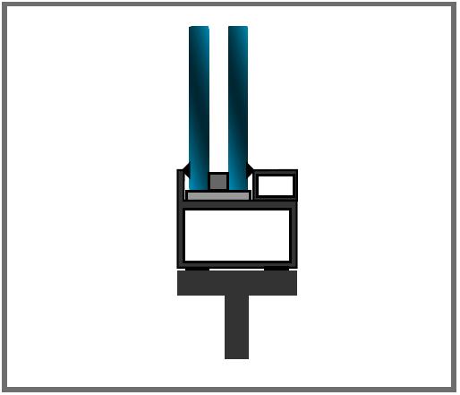 Feuillure dans menuiserie dormante en matériaux minéraux aluminium ou acier en contact avec une charpente métallique lourde