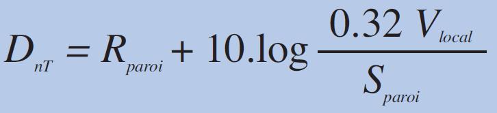 Formule de l'isolement acoustique Dnt