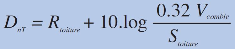 Formule de l'isolement acoustique de la toiture