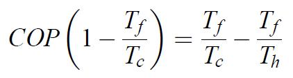 Formule théorique du COP pour une machine tritherme