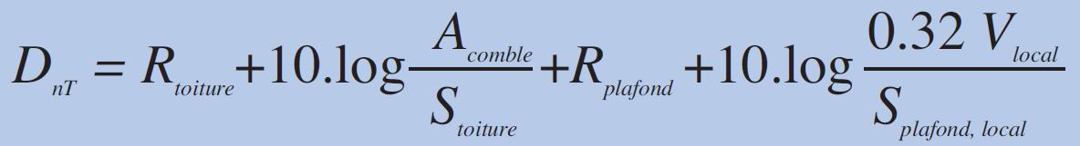Formule d'isolement acoustique dans les combles Formule d'isolement acoustique dans les combles