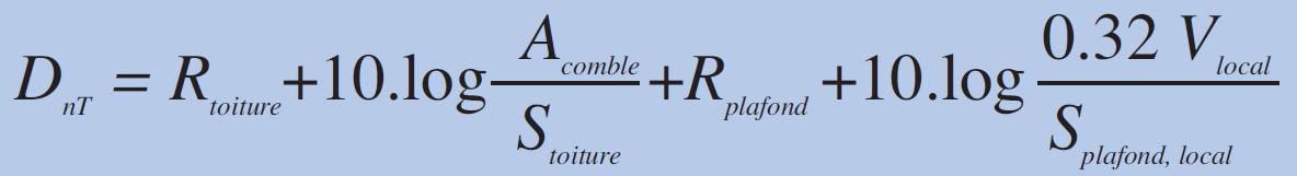 Formule d'isolement acoustique dans les combles