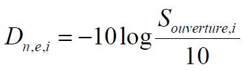 Formule de l'isolement acoustique normalisé d’un petit élément i en dB Formule de l'isolement acoustique normalisé d’un petit élément i en dB