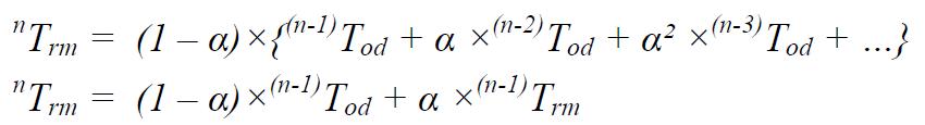 Formule de la moyenne mobile exponentielle de la température