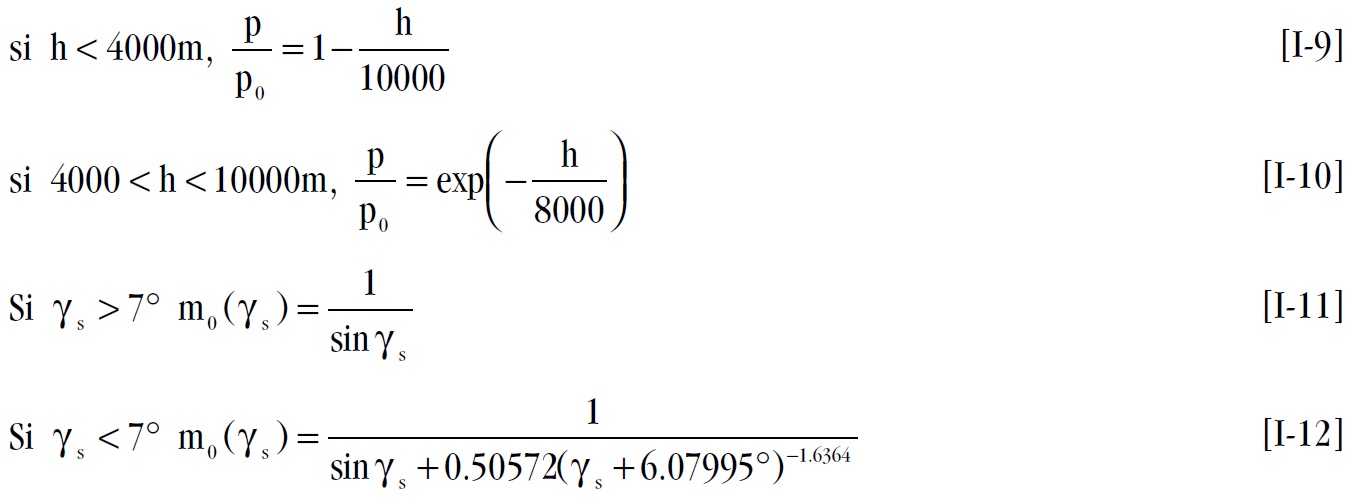 Formule de la pression de l'atmosphère