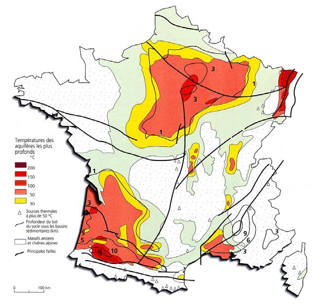 Le gisement géothermique français