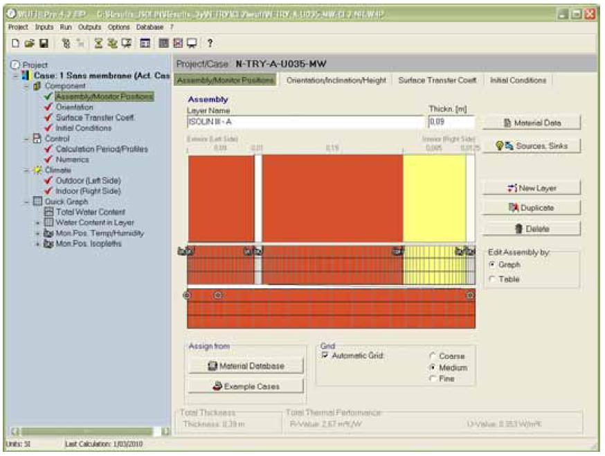 Logiciel WUFI®Pro – Encodage des données de la simulation