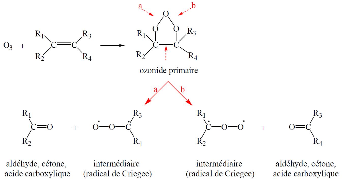 Le mécanisme général d’ozonolyse d’un composé insaturé