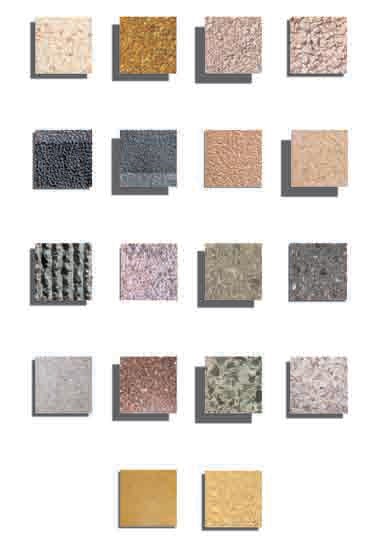 Palette des traitements de surface du béton