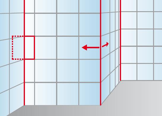 Pour les bords des murs et les piliers, commencer toujours par carreler le côté extérieur et apposer les découpes dans les coins