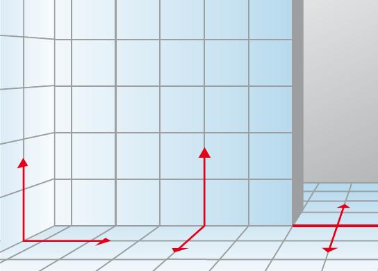 Si les carreaux ont la même taille au sol et au mur, ajuster la ligne du joint au sol à celle du mur. Pour des pièces contiguës, veiller à avoir un joint continu. Placer les joints de dilatation précisément sous le seuil de la porte. Tenir également compte des joints de dilatation dans la chape Si les carreaux ont la même taille au sol et au mur, ajuster la ligne du joint au sol à celle du mur. Pour des pièces contiguës, veiller à avoir un joint continu. Placer les joints de dilatation précisément sous le seuil de la porte. Tenir également compte des joints de dilatation dans la chape
