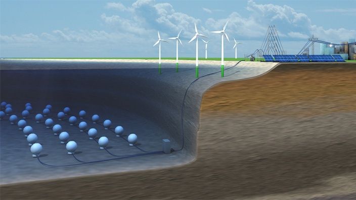 Des sphères géantes pour stocker l’énergie des éoliennes off-shore Des sphères géantes pour stocker l’énergie des éoliennes off-shore